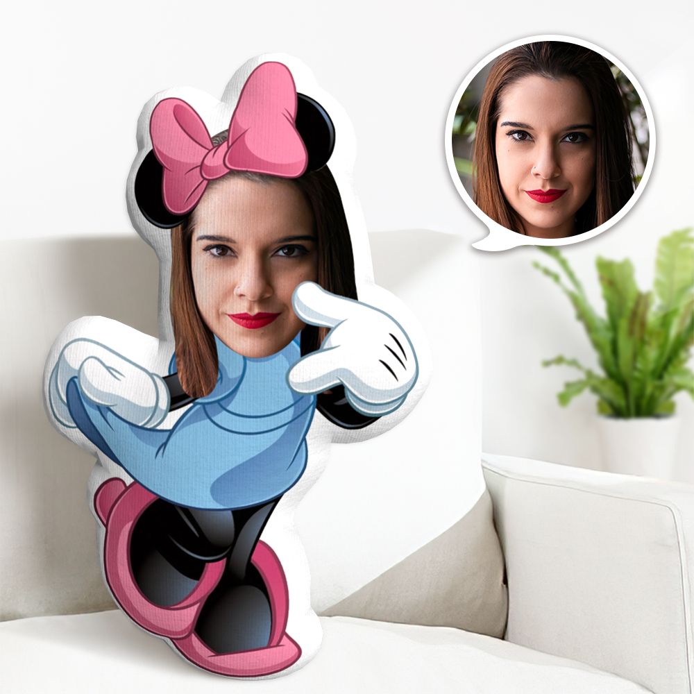 Benutzerdefinierte Minnie Maus Minime Kissen Personalisiertes Gesicht  Minime Kissen Klassische Mickey Mouse Geschenke für sie Karikatur Mini Me  Kissen